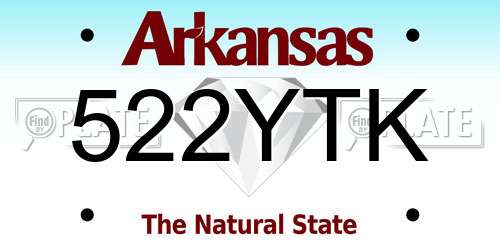 522YTK Arkansas License Plate