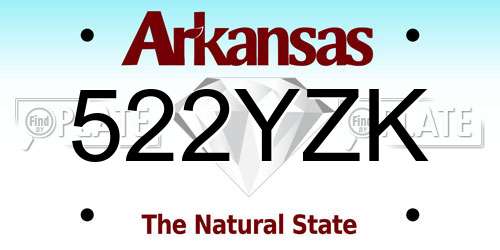 522YZK Arkansas License Plate
