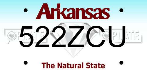 522ZCU Arkansas License Plate