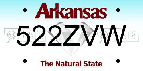 522ZVW Arkansas License Plate