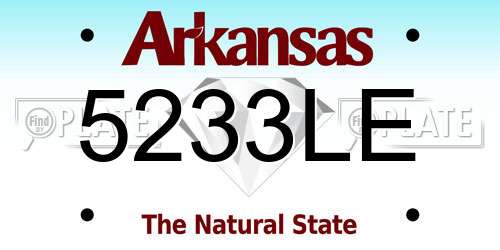 5233LE Arkansas License Plate