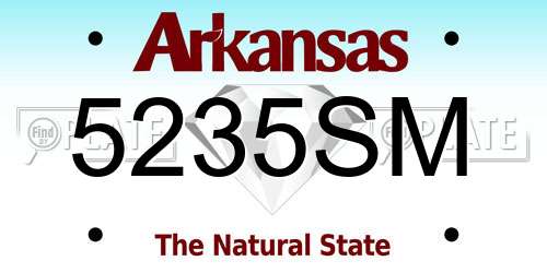 5235SM Arkansas License Plate