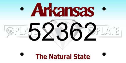 52362 Arkansas License Plate