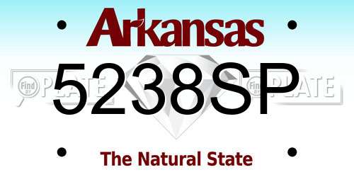 5238SP Arkansas License Plate