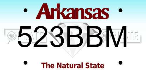 523BBM Arkansas License Plate