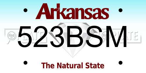523BSM Arkansas License Plate