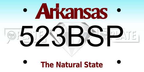 523BSP Arkansas License Plate