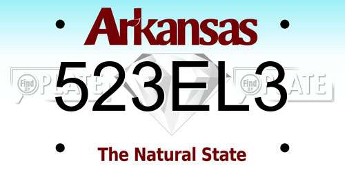 523EL3 Arkansas License Plate