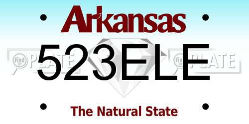 523ELE Arkansas License Plate