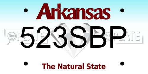 523SBP Arkansas License Plate