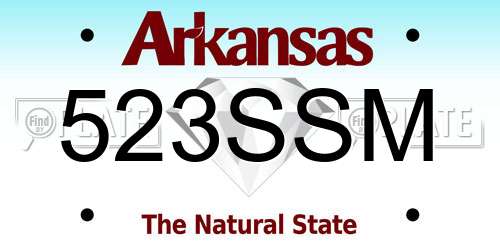 523SSM Arkansas License Plate