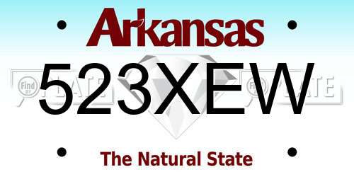 523XEW Arkansas License Plate