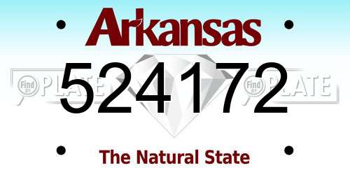 524172 Arkansas License Plate