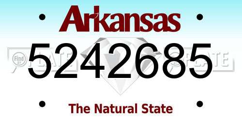 5242685 Arkansas License Plate