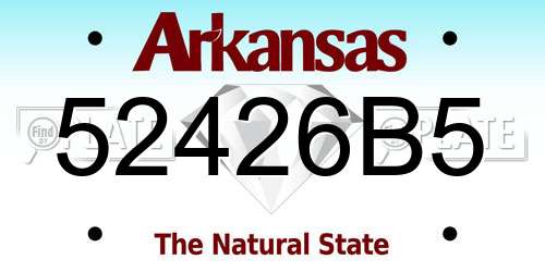 52426B5 Arkansas License Plate