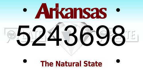5243698 Arkansas License Plate