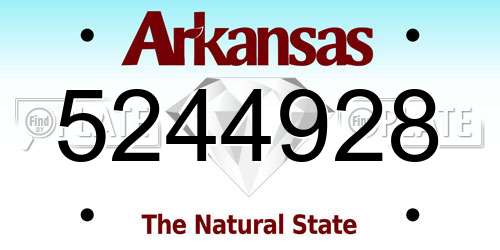5244928 Arkansas License Plate