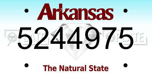 5244975 Arkansas License Plate