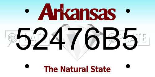 52476B5 Arkansas License Plate