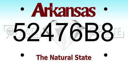 52476B8 Arkansas License Plate