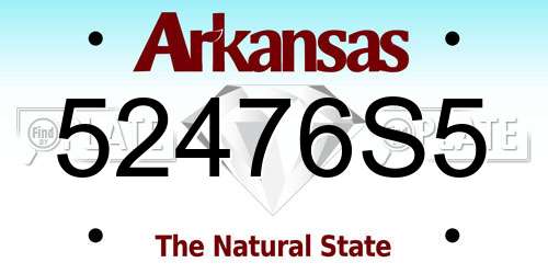52476S5 Arkansas License Plate