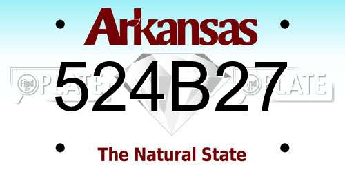 524B27 Arkansas License Plate