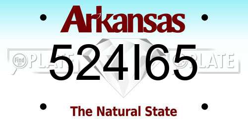524I65 Arkansas License Plate