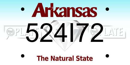 524I72 Arkansas License Plate