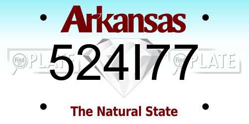 524I77 Arkansas License Plate