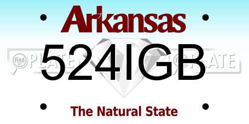 524IGB Arkansas License Plate