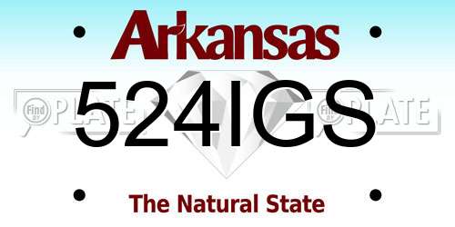 524IGS Arkansas License Plate