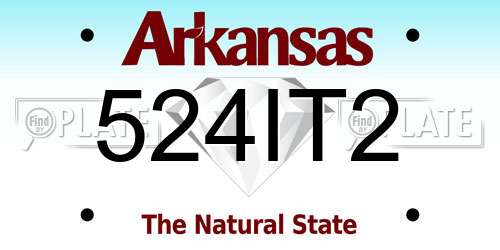 524IT2 Arkansas License Plate