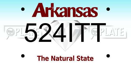 524ITT Arkansas License Plate