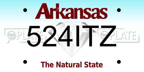 524ITZ Arkansas License Plate