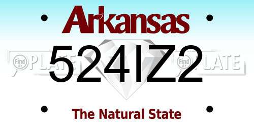 524IZ2 Arkansas License Plate