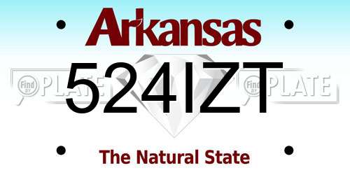 524IZT Arkansas License Plate