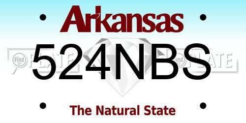 524NBS Arkansas License Plate