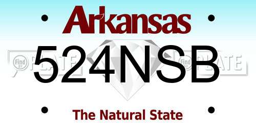 524NSB Arkansas License Plate