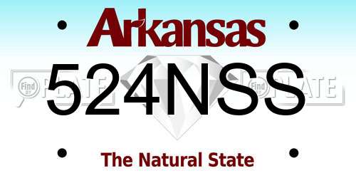 524NSS Arkansas License Plate