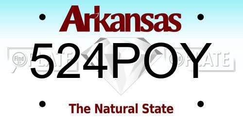 524POY Arkansas License Plate