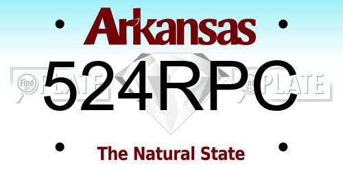 524RPC Arkansas License Plate