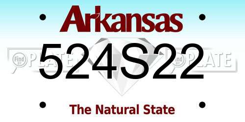 524S22 Arkansas License Plate