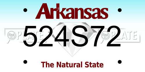 524S72 Arkansas License Plate