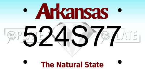 524S77 Arkansas License Plate