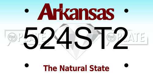524ST2 Arkansas License Plate