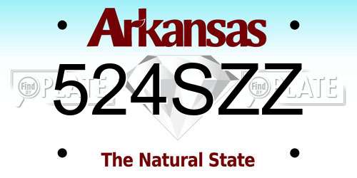 524SZZ Arkansas License Plate