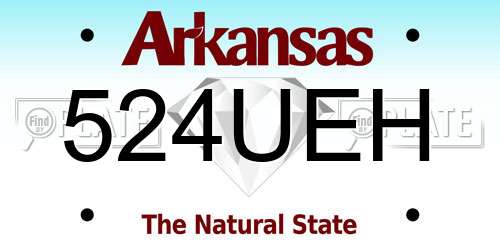 524UEH Arkansas License Plate