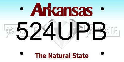 524UPB Arkansas License Plate
