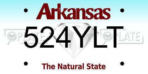 524YLT Arkansas License Plate
