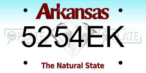 5254EK Arkansas License Plate